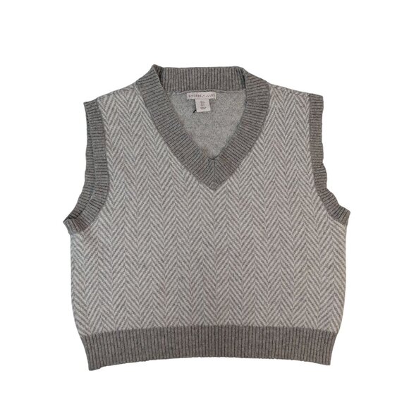 Sincerly Jules Other - Sincerely Jules Gray Herringbone Knit Vest Womens Size L